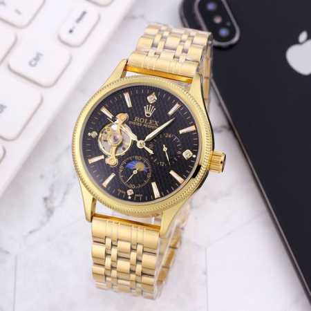 Steel: , Leather: , Rolex 1 Rolex 9-Wheel Fully Automatic Sun, Moon And Star Mec - Click Image to Close