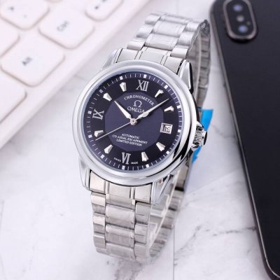 White: , Gold: , Omega elegant men's watch, fully automatic mechanical movement