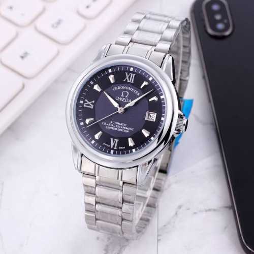 White: , Gold: , Omega elegant men's watch, fully automatic mechanical movement