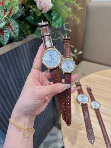 Platinum 300 Omega Couple's Watch Original Imported Quartz Movement Mineral Glas