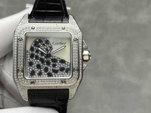 Tw Full Diamond Cartier Panther Santos Women's 35Mm Men's 40Mm 9015 Movement