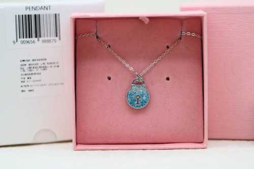 Recommended for Chinese Valentine's Day Swarovski silver blue diamond clavicle