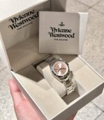 Vivienne Westwood watch quartz movement stainless steel strap 28mm pink dial wom