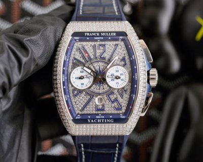 Abf New Version Franck Muller V45 Blue Yacht 7750 Movement 44X54 Mm 1. Case: 100
