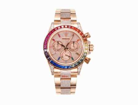 Ms Factory Soaring Over the Rainbow Peak---Rolex Rainbow Bezel Daytona Platinum - Click Image to Close