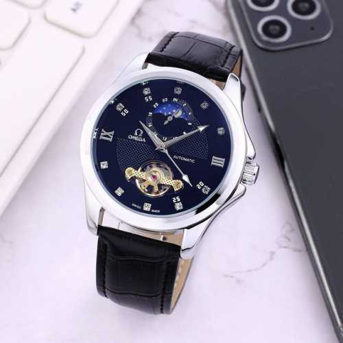 White, gold, all black, Omega six-wheel automatic sun, moon and star mechanical,