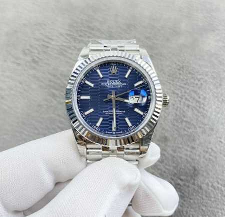 Rolex Datejust series, 41mm diameter! Blue dial with textured finish, Jubilee b - Click Image to Close