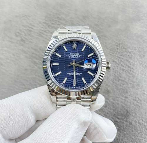 Rolex Datejust series, 41mm diameter! Blue dial with textured finish, Jubilee b
