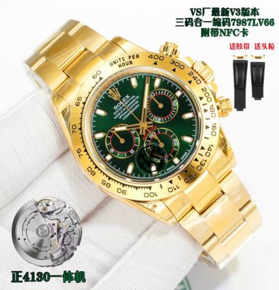 Sj Produced Vs Rolex Daytona Series Mk1 With Tape And Head, Steel And Tape Style