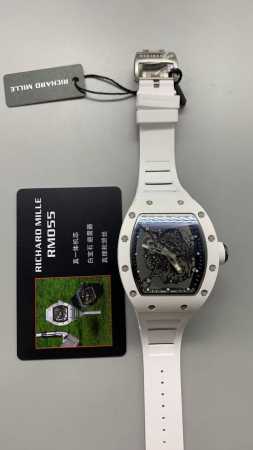 Rm055 white ceramic titanium coated case Vaucher movement custom version high pr - Click Image to Close