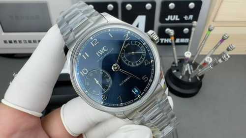 white-gold, steel strap + 200 brand new IWC Portuguese VII, 42.4mm