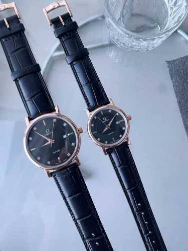 Gold Case + 20 Steel Band 20 Omega Couple Watch Original Imported Quartz Movemen