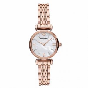 Armani Winter Hit, Rose Gold Mother-Of-Pearl Dial, Steel Strap Women's Watch. Mo