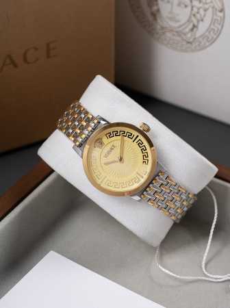 New Versace Greca Fortuna series, 35mm case diameter, dazzling gold tone, exudin - Click Image to Close