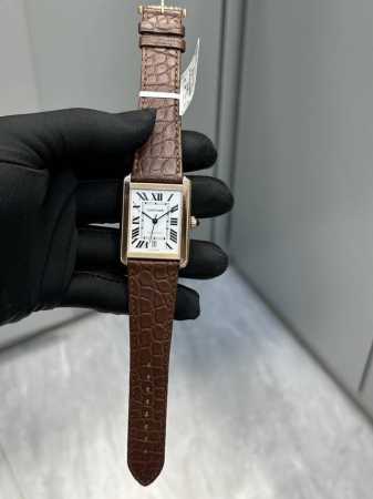 Cartier Tank series men's watch 31mmx40.85mm genuine crocodile leather strap mec - Click Image to Close