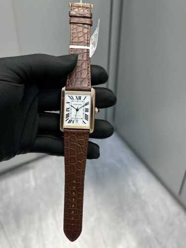 Cartier Tank series men's watch 31mmx40.85mm genuine crocodile leather strap mec