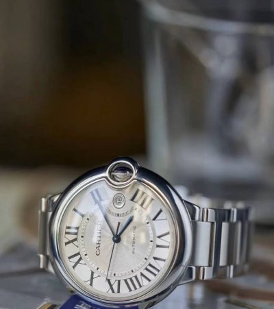 The Cartier Blue Balloon series in leather and steel is inspired by the blue hot