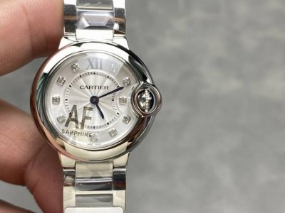 Af Cartier Ballon Bleu 28Mm Sunburst Dial Quartz Movement DDD