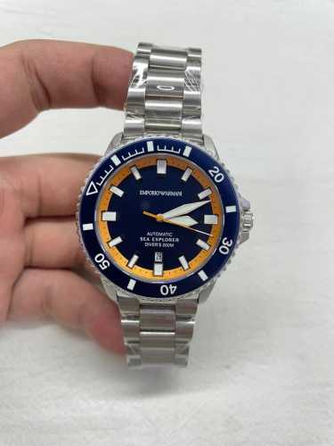 Deep Sea Navigator Orange and Blue Edge Ar60090 Armani 42mm Mechanical Diving Wa