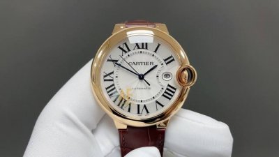 Af Cartier Blue Balloon series 42mm rose gold brown mechanical movement top qual