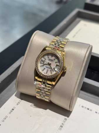 White Diamond Gold Diamond 490 Rolex Datejust Series Classic Women's Solid Five - Click Image to Close