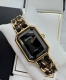 Chanel Vintage Premiere Sugar Cube Watch Model: H6951 Black Gold Watch, Size S,