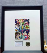 Death Nyc Ukiyo-e Kaws Crayon Shin-chan Sunflower Limited Edition Painting, fram