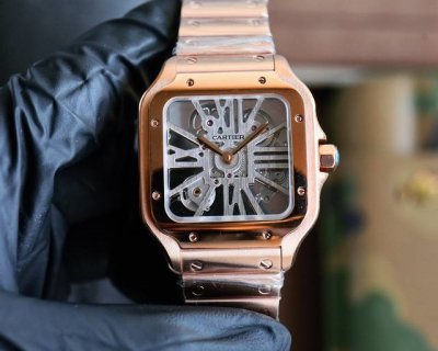 Cartier Santos Skeleton Series First release Tw creates the strongest 1:1 replic