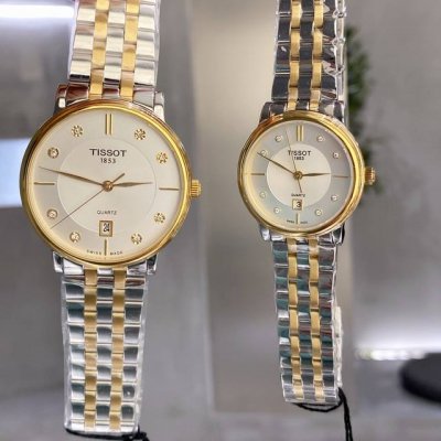 Silver and gold + 20 steel strap + 20 Tissot T122 Carson Zhen I series couple's