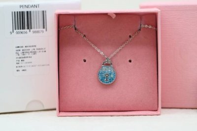 Recommended for Chinese Valentine's Day Swarovski silver blue diamond clavicle