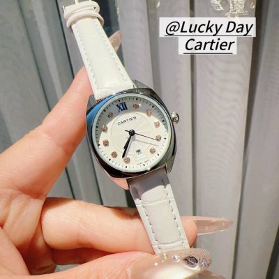 Rose gold diamond face Roman face Cartier-Cartier women's watch is young and go