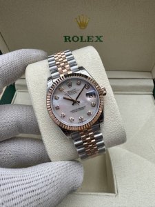 Gs Rolex 31mm Datejust Rose Gold Mother-of-Pearl Diamond Movement Ladies' Top Wa
