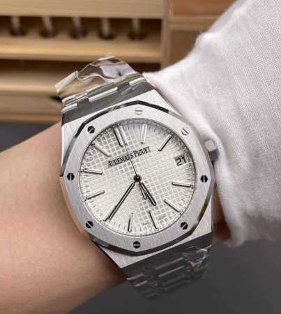 Audemars Piguet Royal Oak Automatic Mechanical Men's Watch, Swiss 41Mm, Silver D - Click Image to Close