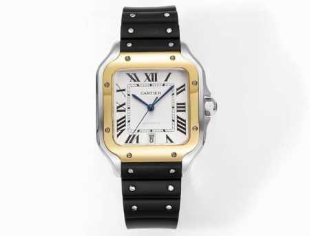 Brand new Thb Santos tape model, original molded, latest Cartier Santos 1. Case - Click Image to Close