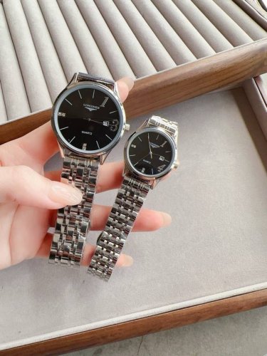 Gold case + 20 steel strap 20 Longines couple's watch Original imported quartz m