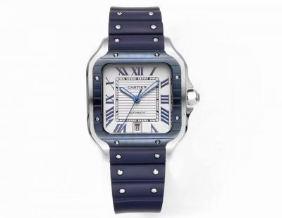 Brand New Cartier Santos with Rubber Strap - Latest Model, Original Mold. 1. Cas