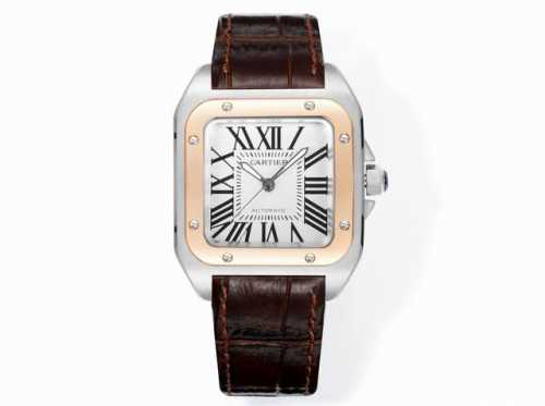 White-Gold Black Full Diamond Case +150. Hy Cartier Santos Women's 100Th Anniver