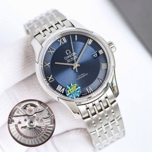 White leather, rose leather, steel strap, 50mm. Omega De Ville series with Co-Ax