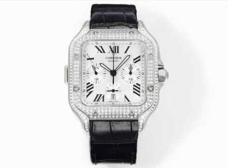 Thb Cartier Santos Series Af1 Chronograph Diamond Custom Edition Shining - Click Image to Close