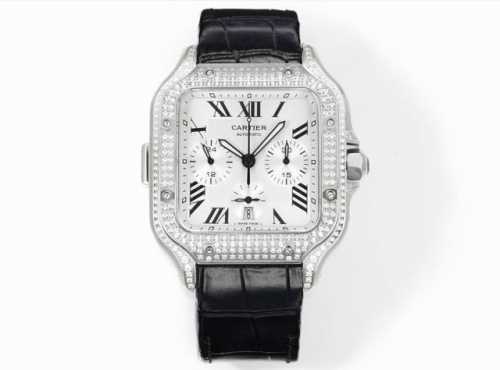 Thb Cartier Santos Series Af1 Chronograph Diamond Custom Edition Shining
