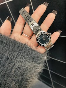 Bulgari Black Silver Aura Queen Bulgari's black and silver classic watch with fu