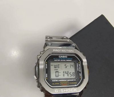Casio B5000 series metal evolution small silver brick shockproof and waterproof