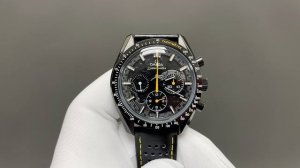 The dial of Omega Speedmaster Dark Side of the Moon "Apollo 8" is carved to imit