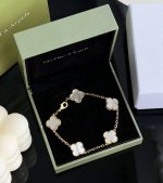 Van Cleef & Arpels' "5-Flower White Mother-Of-Pearl Bracelet" Is Very Elegant. T