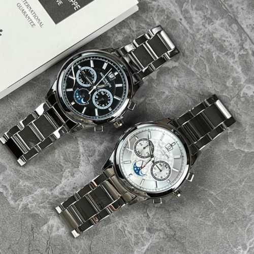 Patek Philippe Luminous Three-Eye Quartz Men's Watch Full Set Of Counter Packagi