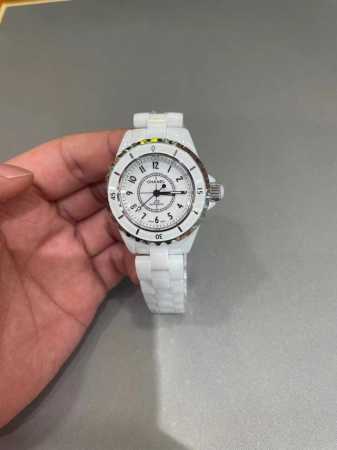 Chanel White Ceramic Women's 33mm Mechanical Version - Click Image to Close