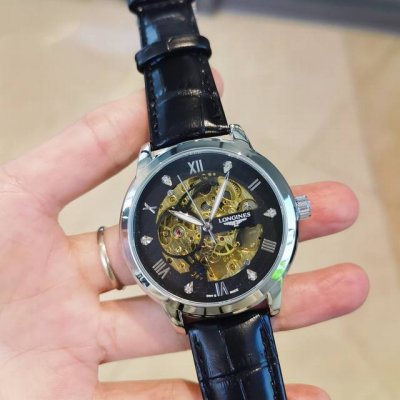 Genuine leather strap with double-press butterfly clasp, white: , all black: ,