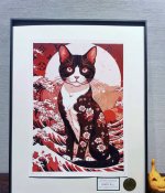 Death Nyc Cat Ukiyo-e Limited Edition Print Framed 60*48cm Home Decor Trend Hang