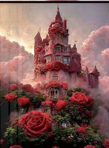 Rose Princess Castle New Diamond Painting 5D HD Stereo Framed Landscape Healing