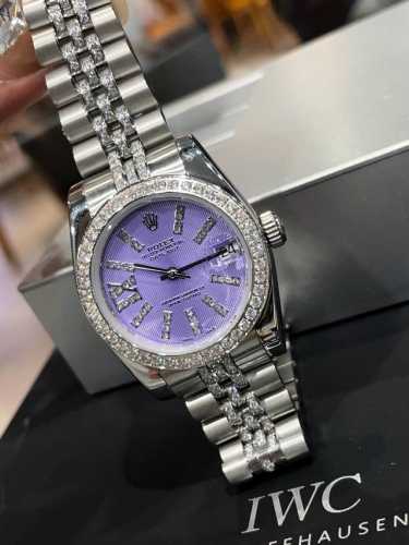 Diamond-Studded Strap Rolex Datejust Series Classic Women's Watch Solid Steel Br